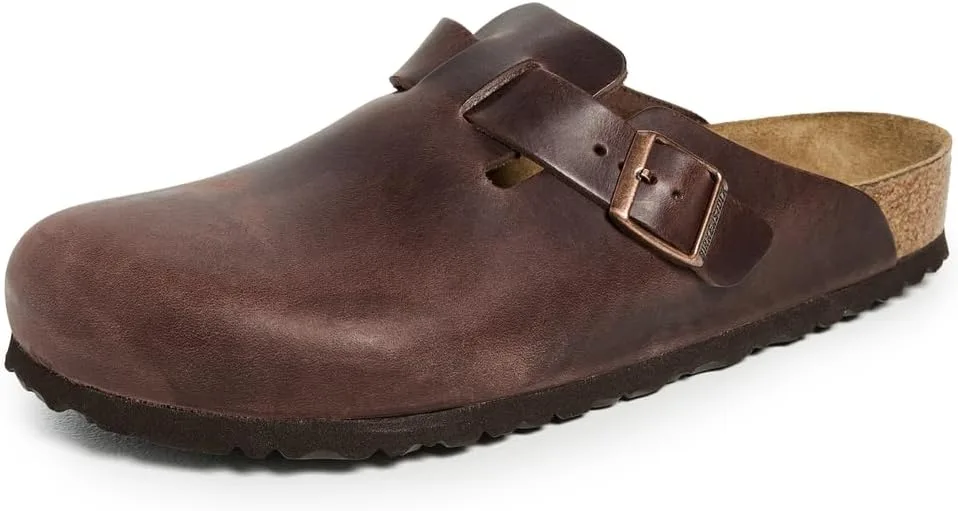 Birkenstock Boston Oiled Leather in Habana — Full-Grain Leather clog
