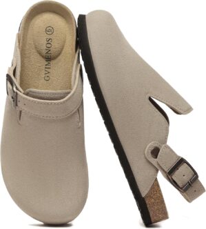 Suede Clogs for Women Leather Mules...