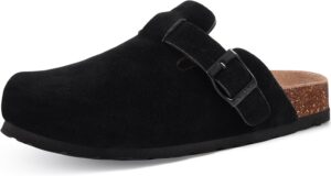 KIDMI Unisex Vegan Suede Clogs Leat...