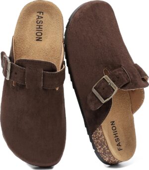 Women’s Suede Clogs Mens Leat...