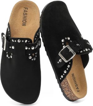 YorFotMae Womens Suede Clogs Mens L...