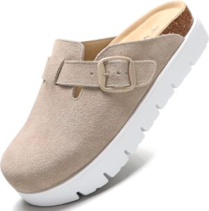 Genuine Suede Clogs for Women Platf...