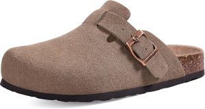 KIDMI Unisex Vegan Suede Clogs Leat...