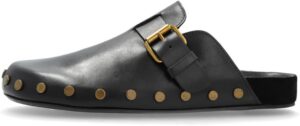 Leather Clog Mules for Women Studde...
