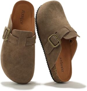 Women’s Suede Clogs Leather M...