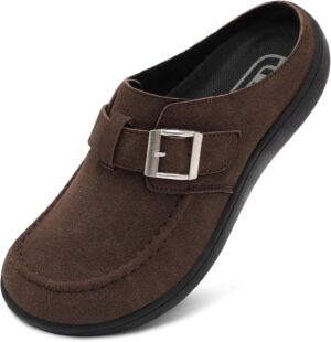 JOINFREE Womens Wide Suede Clogs Ze...