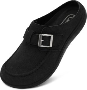 JOINFREE Womens Wide Suede Clogs Ze...