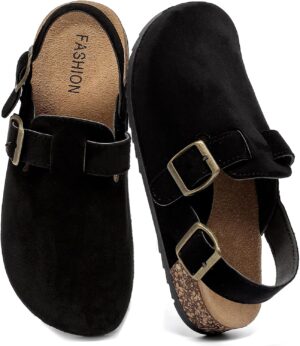 Women’s Suede Clogs with Back...