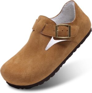 Womens Mens Fur Lined Suede Clogs F...