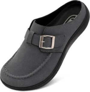 JOINFREE Womens Wide Suede Clogs Ze...