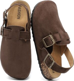 Women’s Suede Clogs with Back...