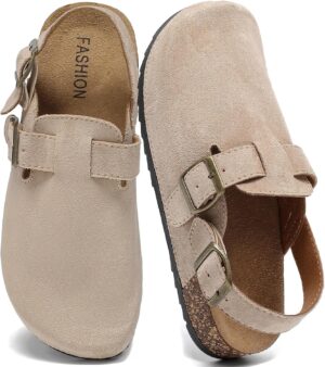 Women’s Suede Clogs with Back...