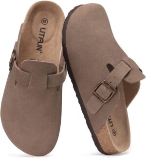 Litfun Unisex Genuine Suede Clogs S...