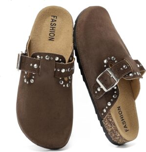 YorFotMae Womens Suede Clogs Mens L...