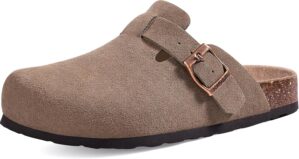 KIDMI Unisex Vegan Suede Clogs Leat...