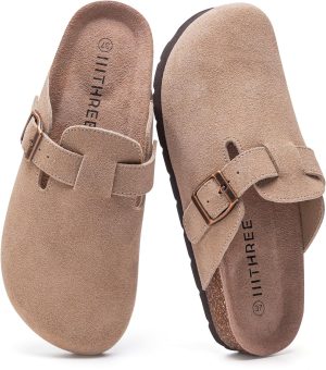 IIITHREE Women’s Suede Clogs ...