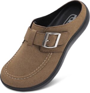 JOINFREE Womens Wide Suede Clogs Ze...