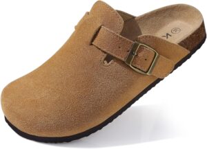 KIDMI Genuine Suede Clogs for Women...