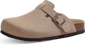 KIDMI Unisex Vegan Suede Clogs Leat...