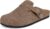 Womens Suede Clogs Mens Genuine Leather Mules Cork Footbed Sandals with Arch Support