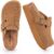 mazeskin Genuine Leather Platform Orthopedic Clogs Slippers with Arch Support, Vegan Suede Upper, Orthotic Footbed for Plantar Fasciitis Relief