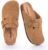 mazeskin Genuine Leather Orthopedic Clogs Slippers for Women with Comfortable Arch Support, Vegan Suede Upper, Orthotic Footbed for Plantar Fasciitis Relief