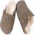 Womens Fur Lined Suede Clogs Mens Fuzzy Leather Mules Cork Footbed Slip On Winter Potato Shoes with Arch Support