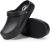FitVille Wide Chef Clogs for Men Slip Resistant Kitchen Work Shoes Non-Slip for Food Service Waterproof with Arch Support