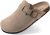 KIDMI Genuine Suede Clogs for Women Cork Footbed Sandals Leather Mules Potato Shoes with Arch Support