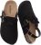 Men’s Suede Clogs with Back Strap, Women’s Leather Clogs with Arch Support Cork Footbed Slip on Closed Toe Mules with Adjustable Buckle Comfort Potato Shoes