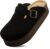 Women’s Suede Clogs Cork Footbed Sandals Comfort Platform Mules with Arch Support Adjustable Buckle Slip On Slippers