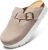 Women’s Suede Clogs Non-Slip Potato Shoes Slip-On Mules Platform Sandals with Arch Support Adjustable Buckle