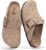 KIDMI Genuine Suede Clogs for Women Memory Foam Cork Footbed Potato Shoes Slip On Leather Mules with Big Buckle
